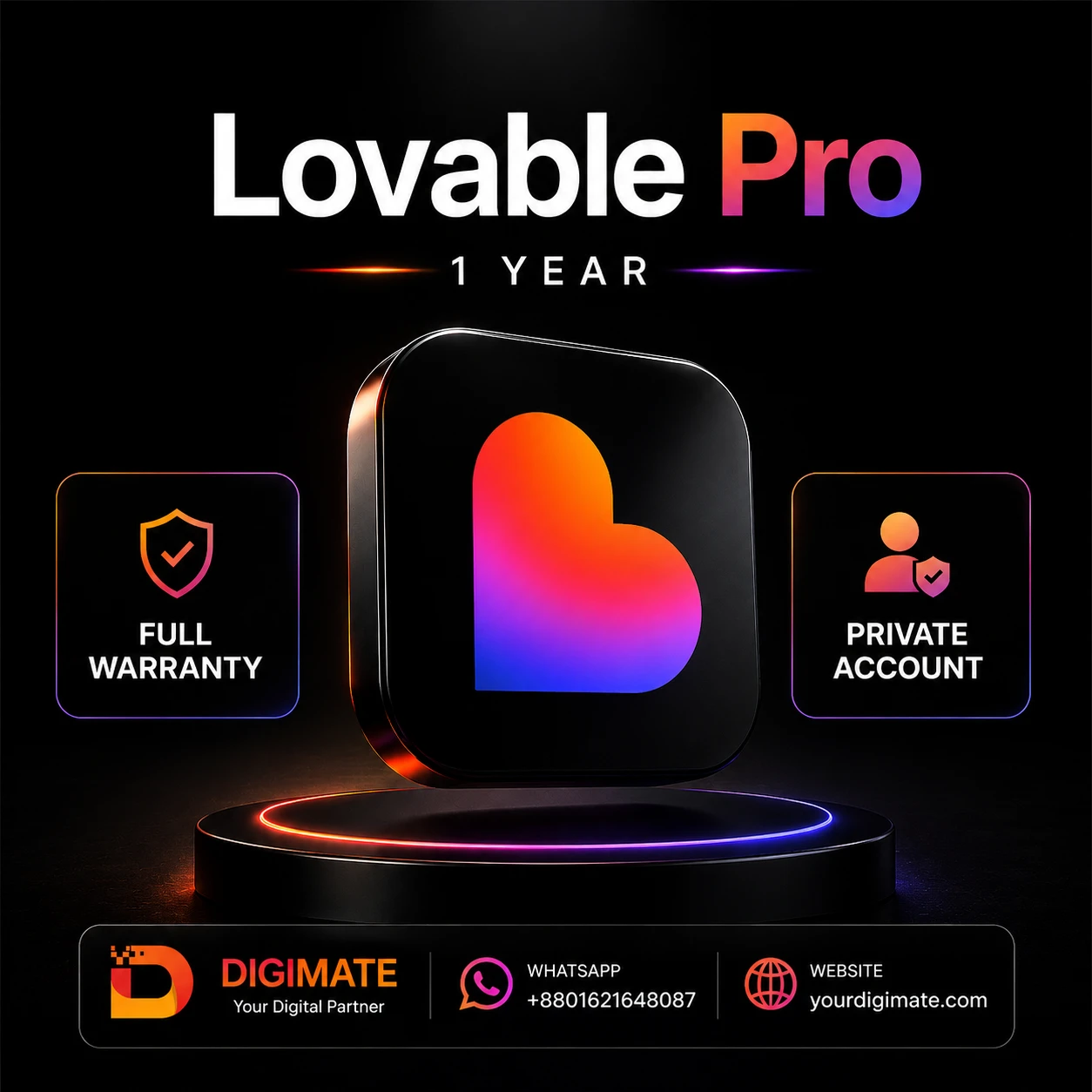 lovable product image 1 Lovable Pro Subscription - Image 1