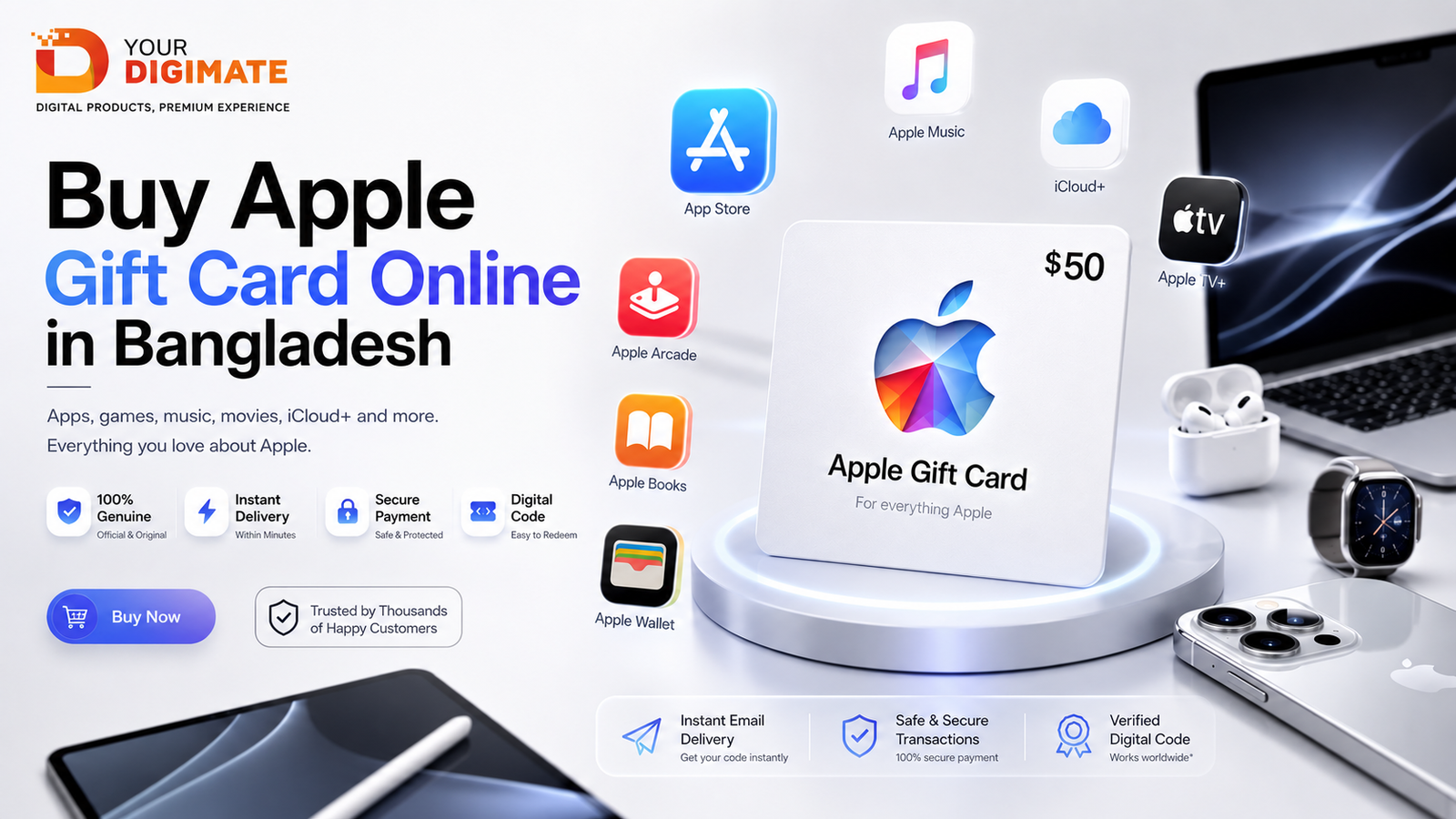 Buy Apple Gift Card Bangladesh Apple Gift Card Instant Delivery Apple Gift Card BD Buy Apple Gift Card Online Apple Gift Card Digital Code Apple Gift Card Your Digimate